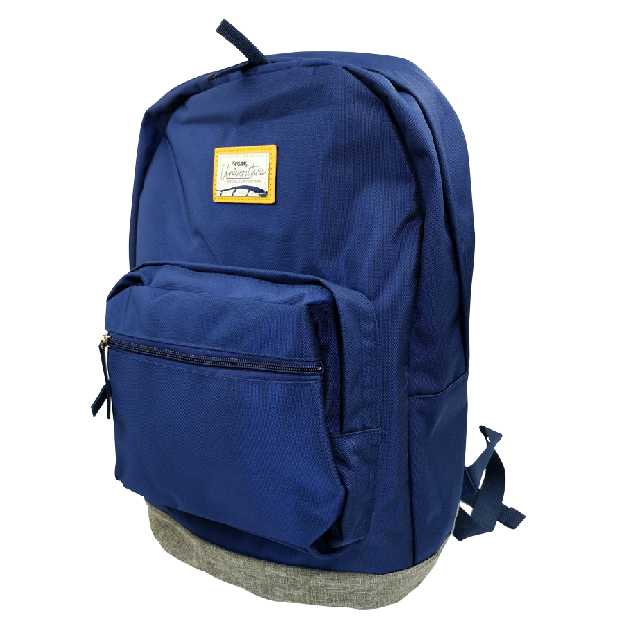 Mochila Universitaria (Colores)-Azul Marino/Gris Claro