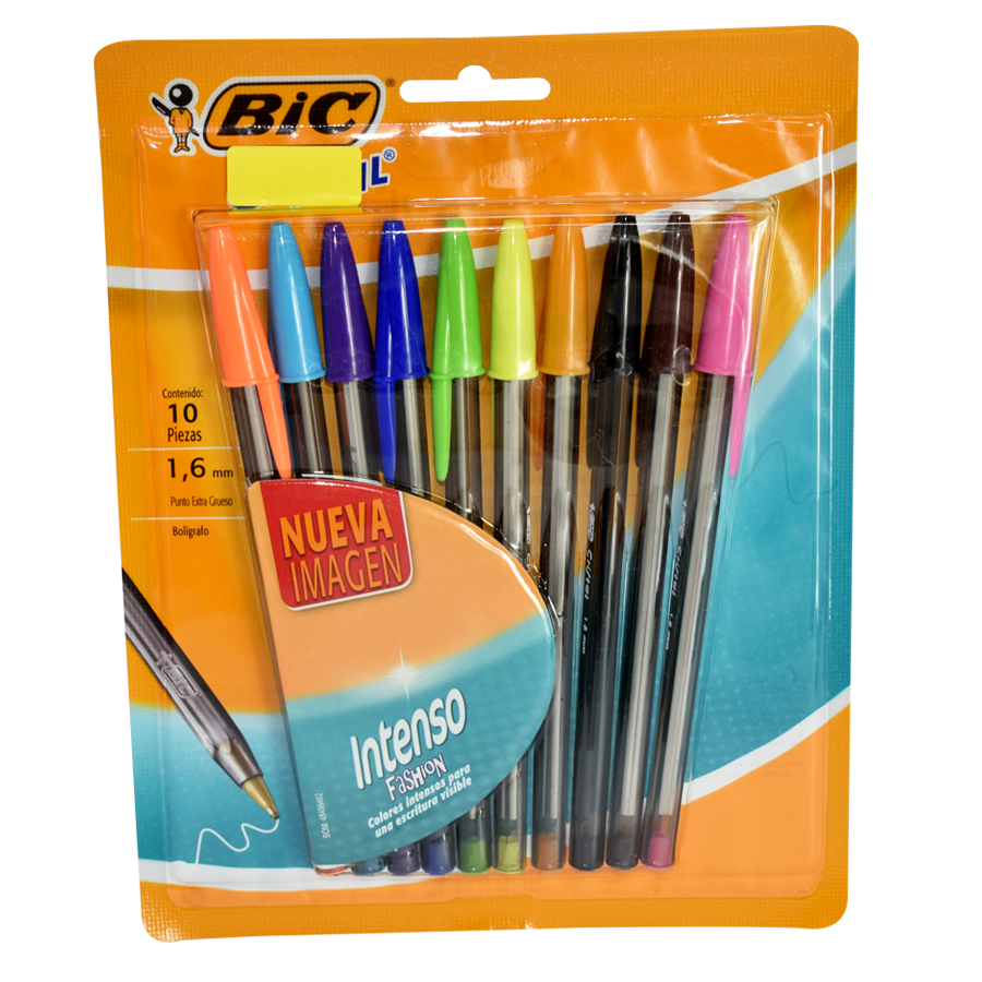 Boligrafo Fashion Intenso Crystal 1.6mm Bic 10pcs