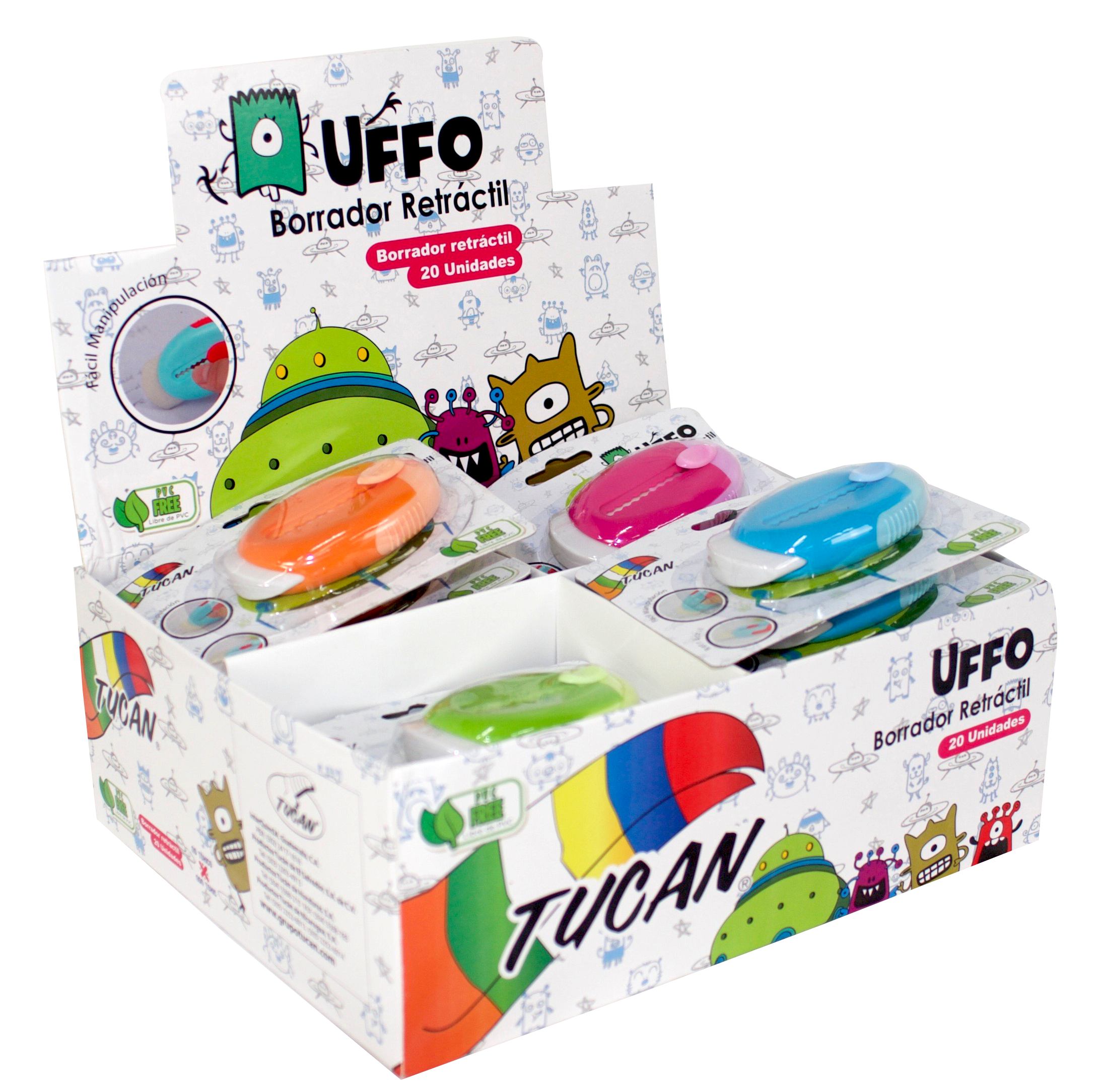 Borrador Tucan Uffo Retractil Unidad