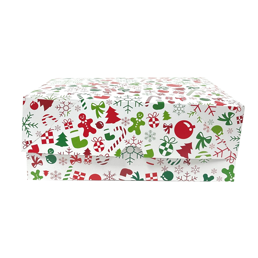 Caja Regalo Navideña Armable 2 PZ Blanca Grande 23 x 35 x 6 CM