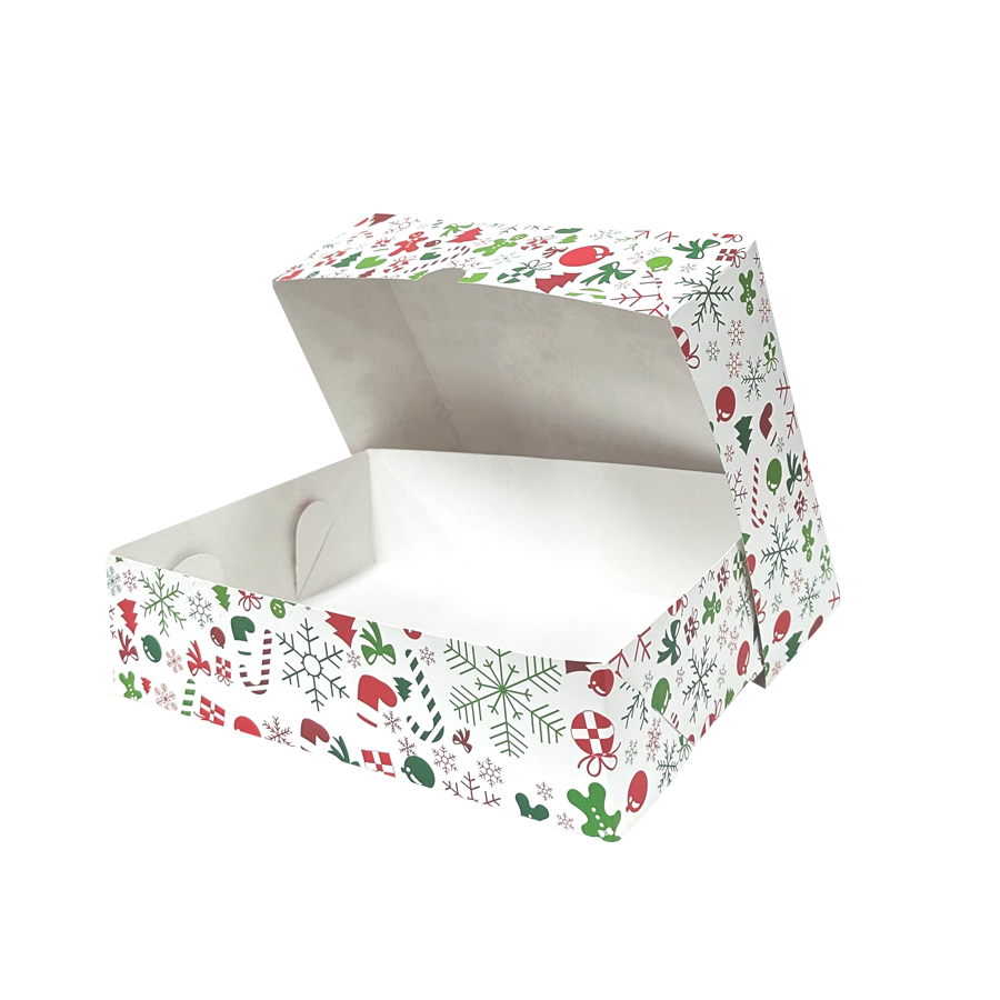 Caja Regalo Navideña Armable 2 PZ Blanca Mediana 17 x 29 x 7 CM