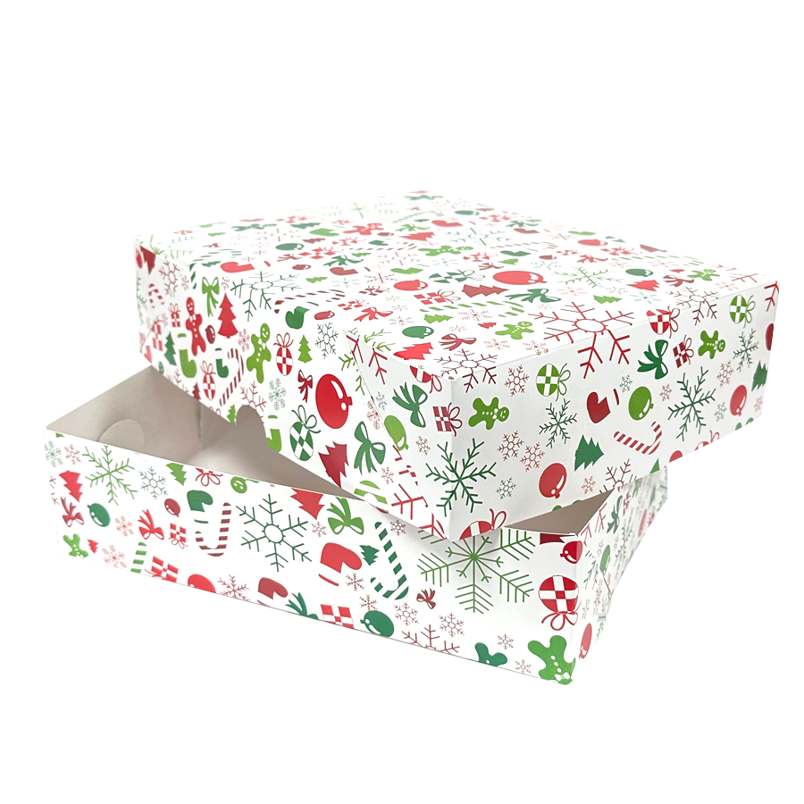Caja Regalo Navideña Armable 2 PZ Blanca Pequeña 17 x 23 x 6 CM