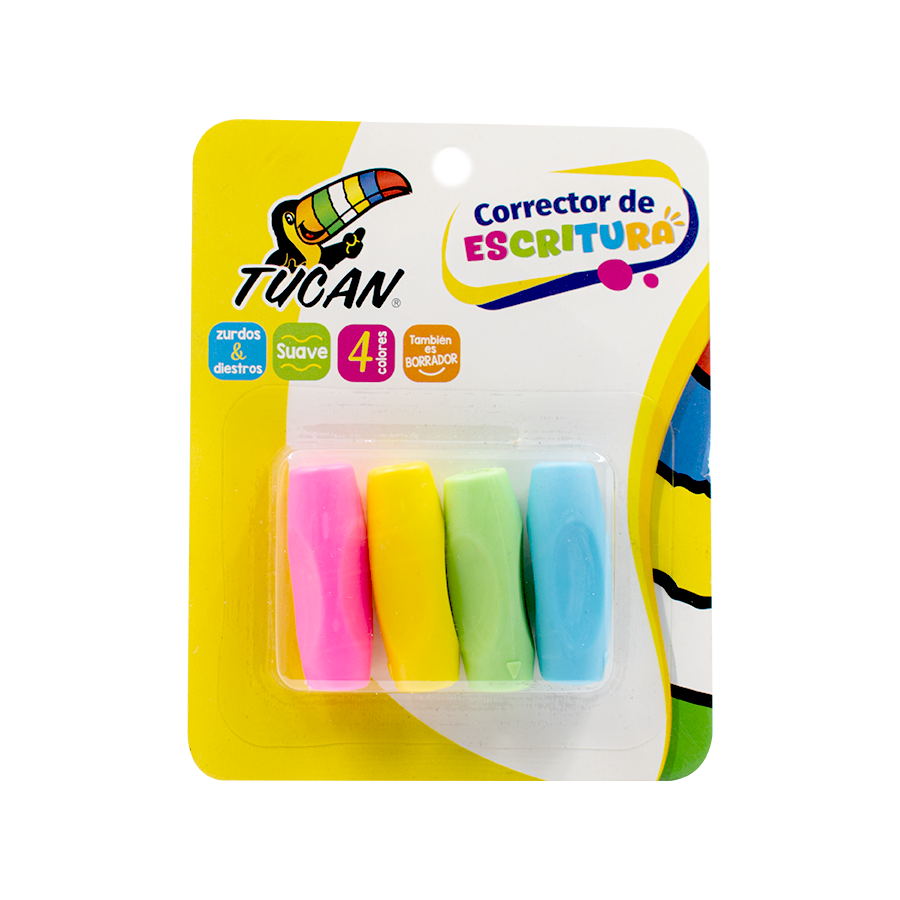 Corrector De Escritura 4 Piezas Tucan