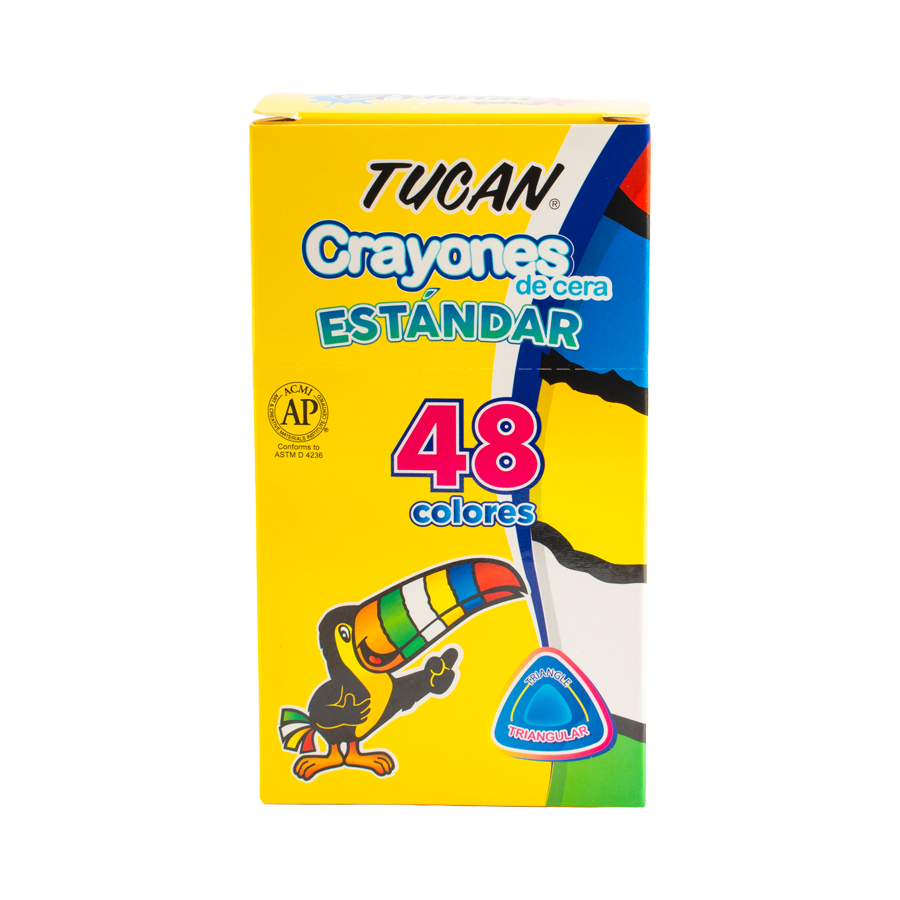 Crayón de Cera Estandar Triangular 48 Colores