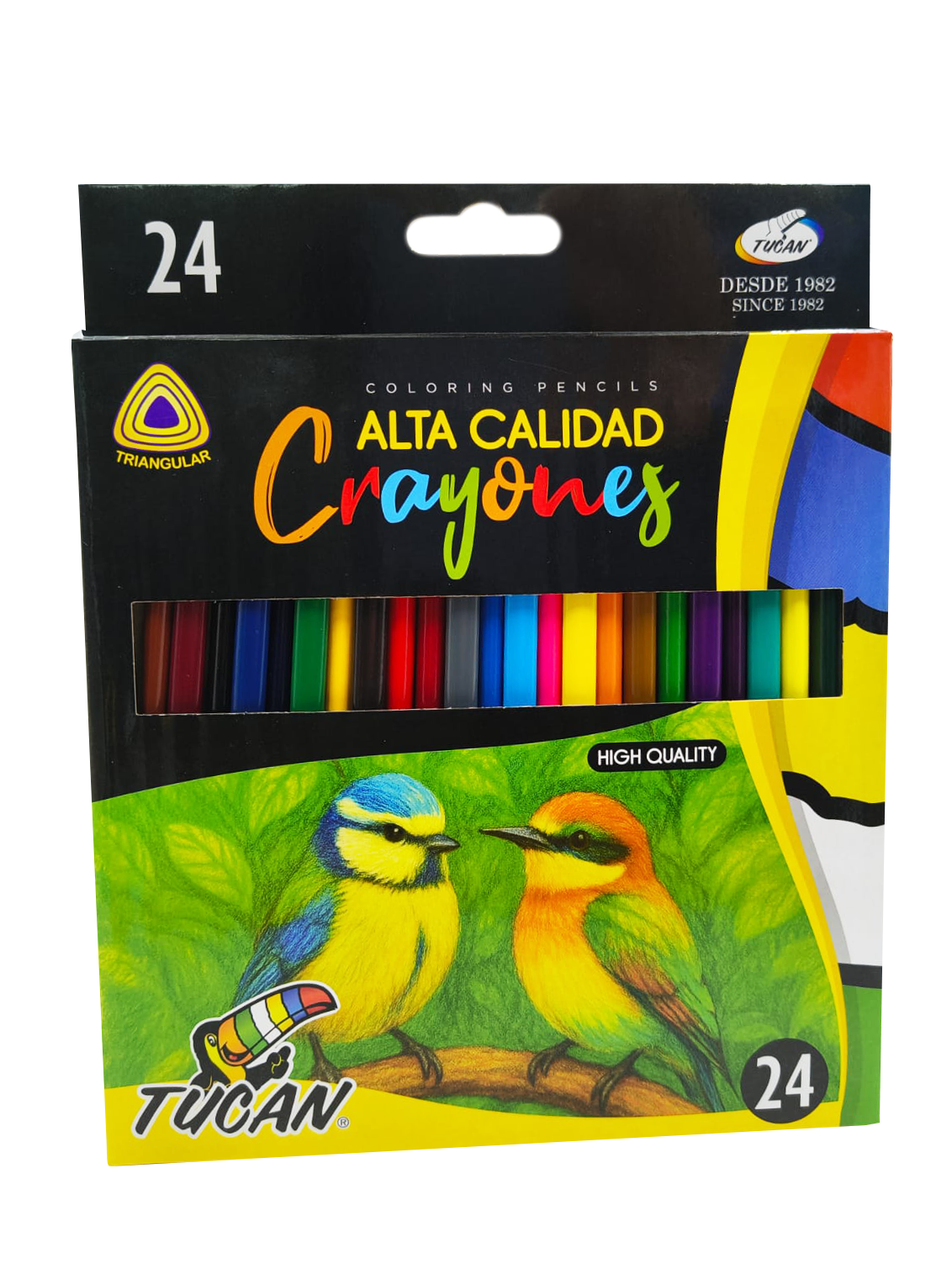 Crayon de Madera Alta Calidad Triangular 24 Colores