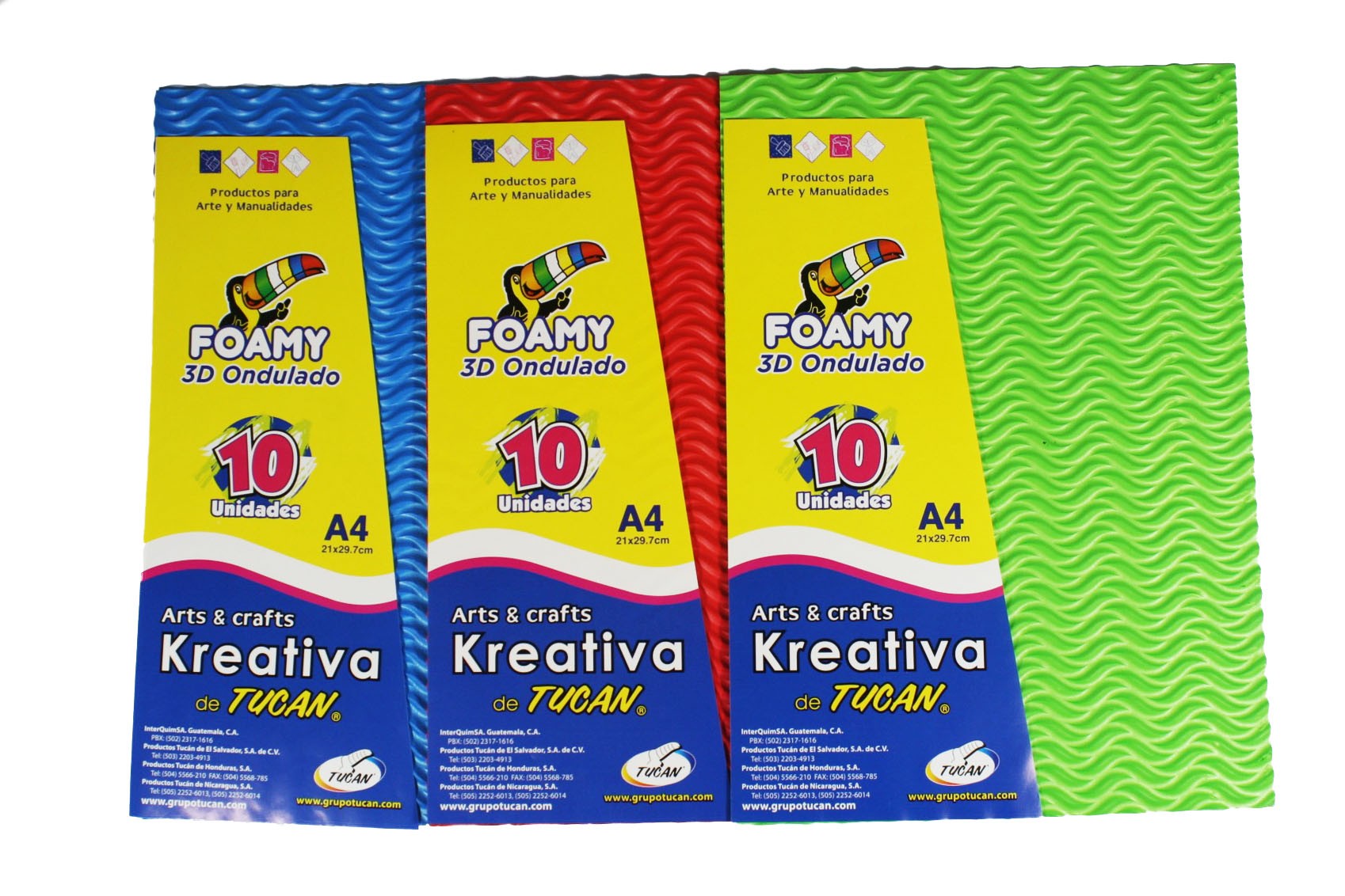 Foamy 3D Ondulado Hoja Colores