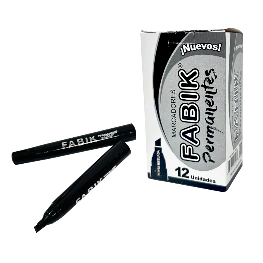 Marcador Fabik Permanente Biselado Negro