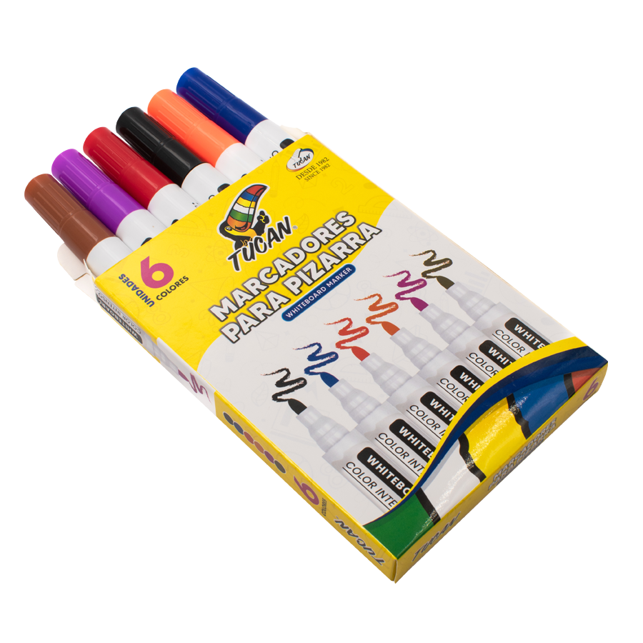 Marcador Pizarra Redondo set 6 colores