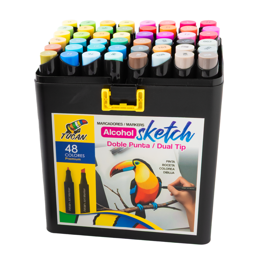 Marcadores de Alcohol Sketch Doble Punta 48 Colores