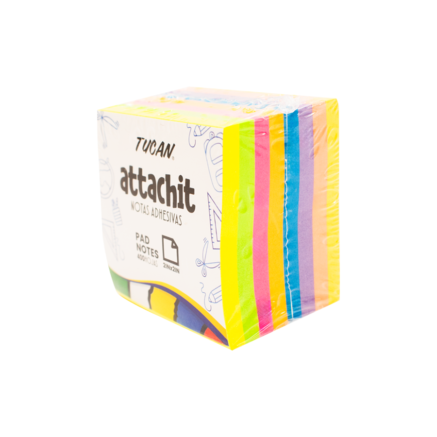Mini Notas Neón Tucan 2x2" 8 Col. 400H