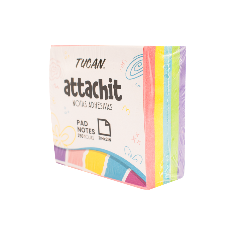 Mini Notas Pastel Tucan 2x2" 5 col. 250H