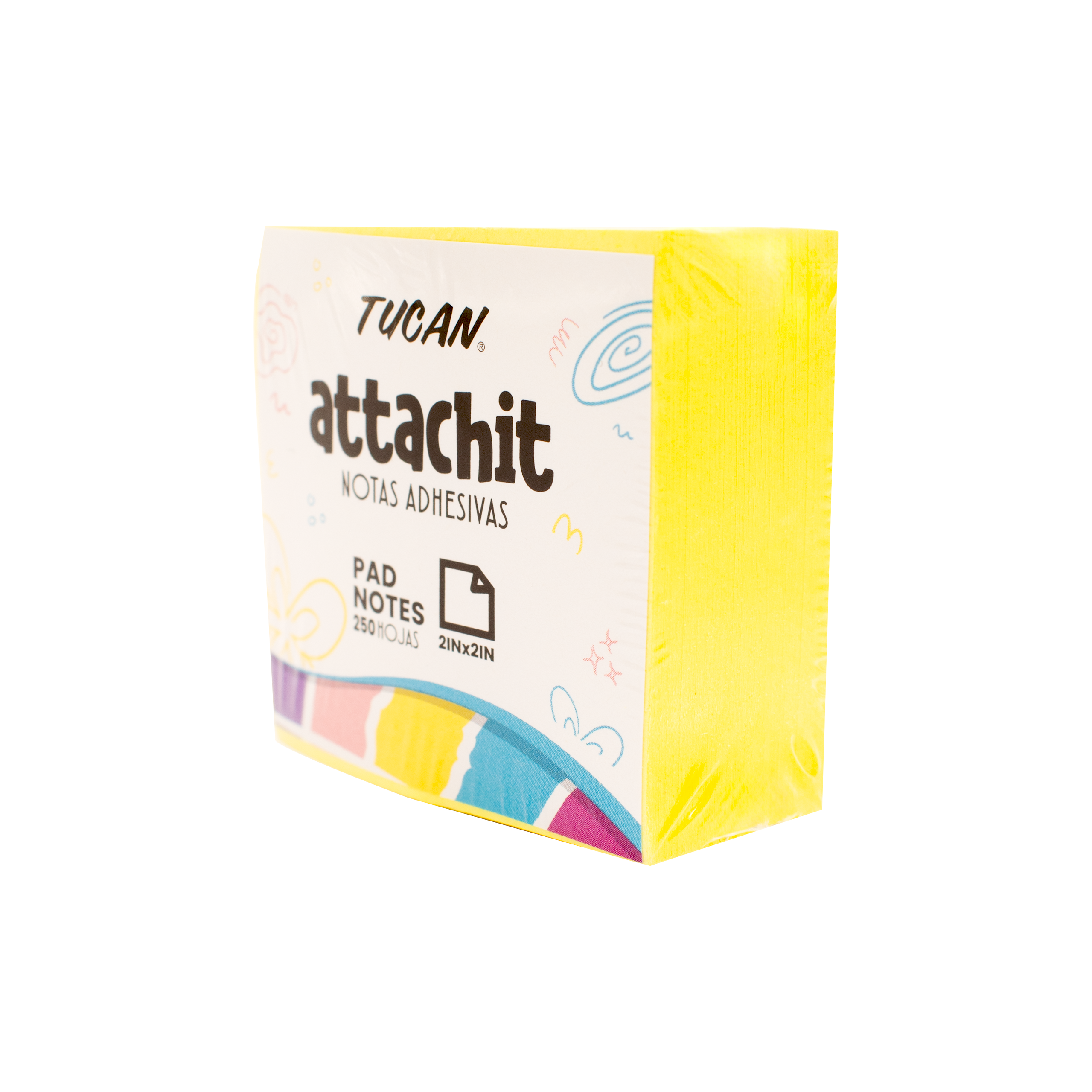 Mini Notas Pastel Tucan 2x2" Amarillo 250H