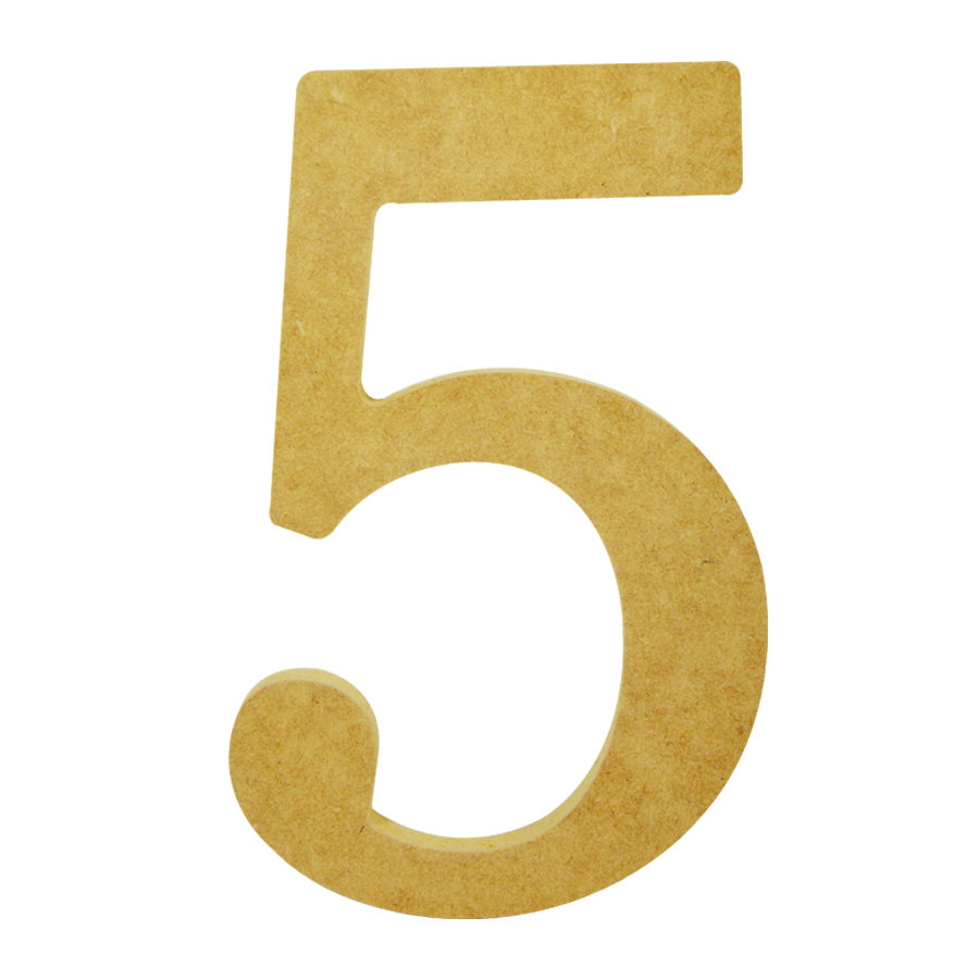 Número 5 Madera MDF