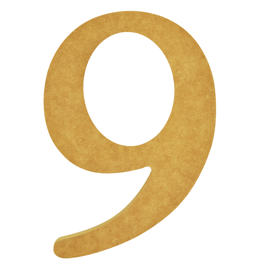Número 9 madera MDF