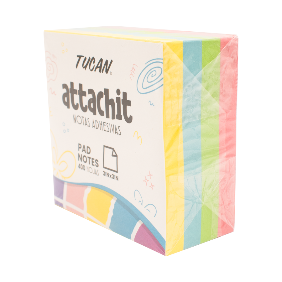 Notas Pastel Tucan 3X3" 4 Col. 400 H