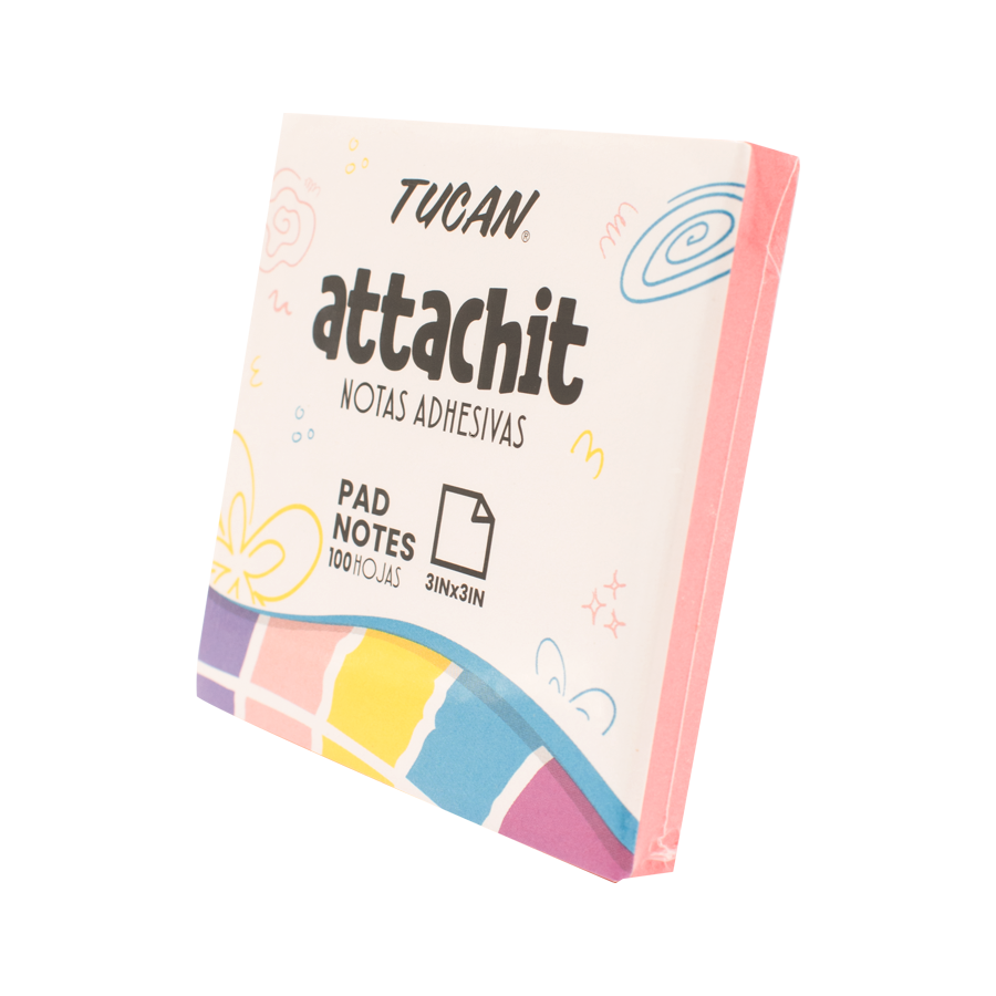 Notas Tucan 3X3" Rosado Pastel 100H
