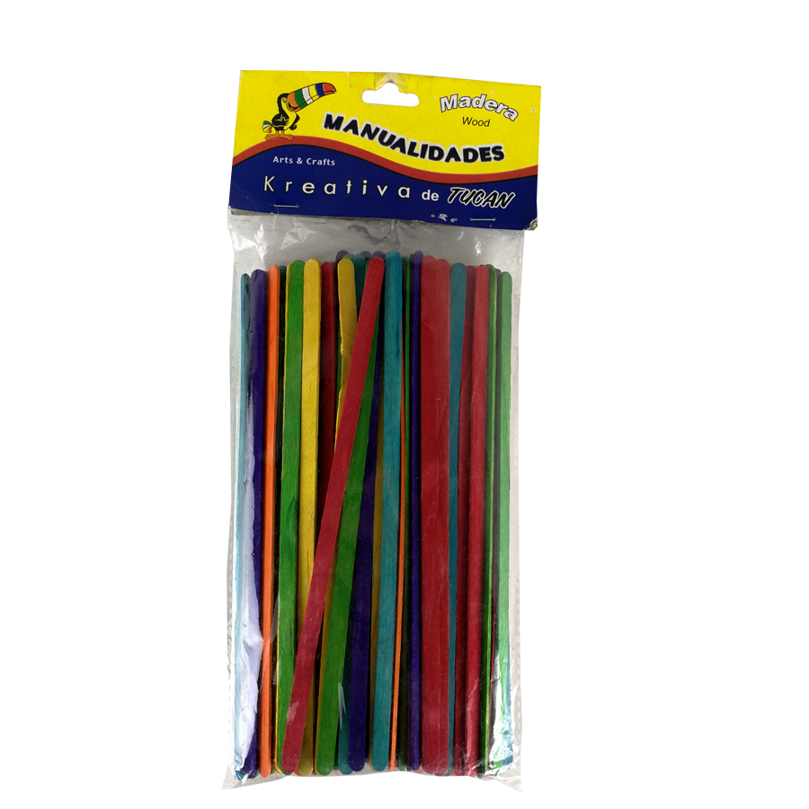 PALETA DE MADERA 3" 150 PCS COLOR
