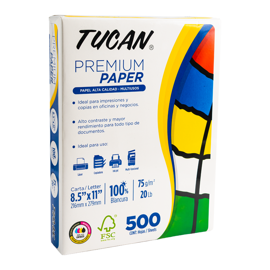 Papel Bond Premium Tucan T/ Carta 500 H