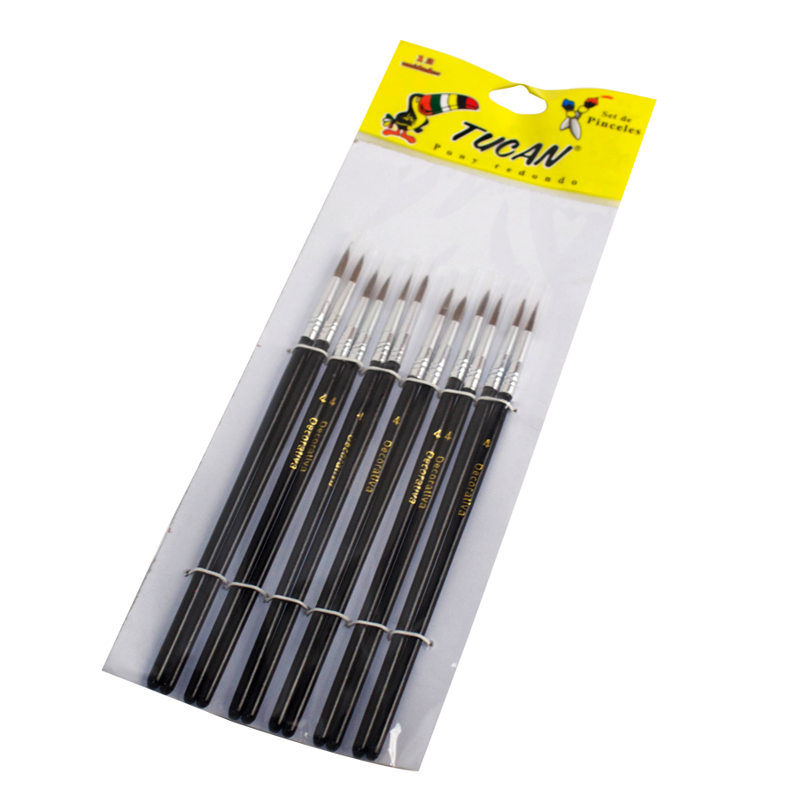 Pincel Pony Redondo # 4 Docena