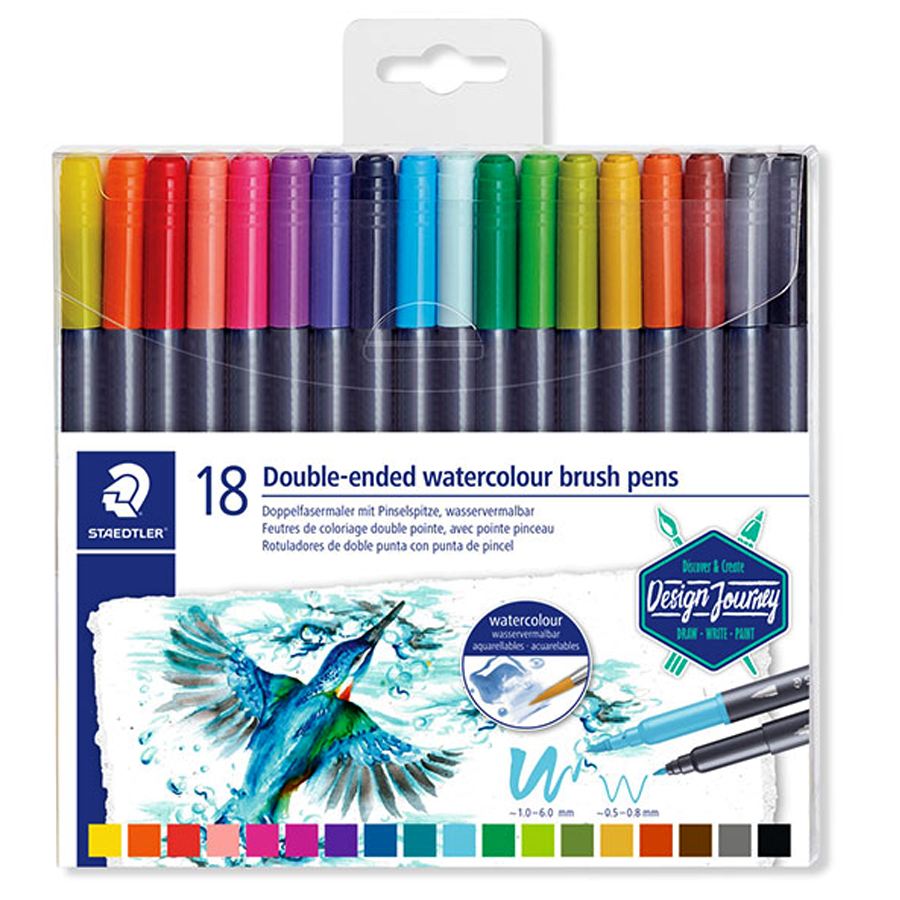 Steadtler 3001Tb 18 Colores Duo Brush Marker