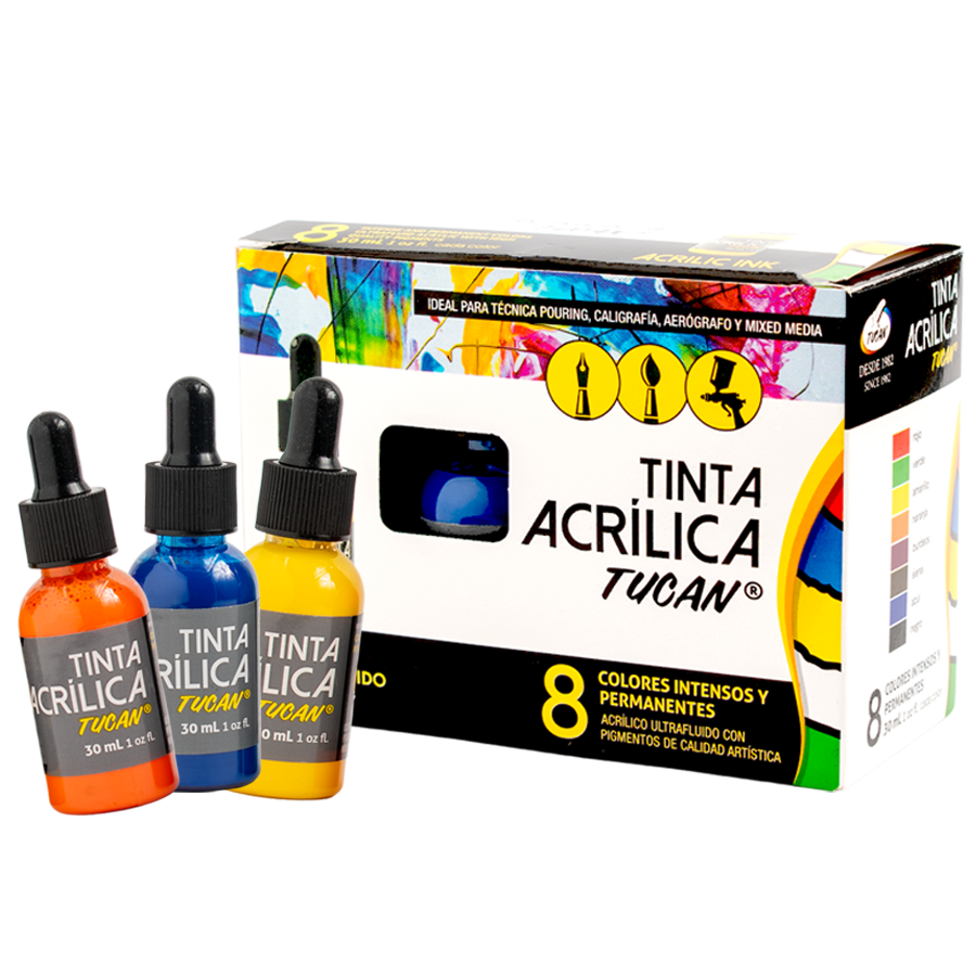 Tinta Acrílica 30 ml Set 8 Colores