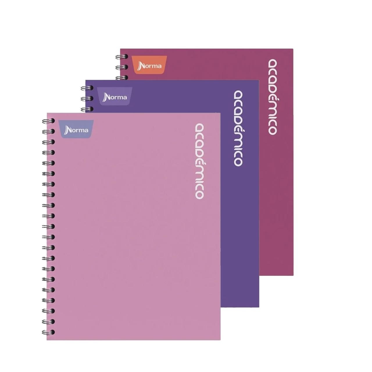 Cuaderno Académico Pasta Dura Doble Anillo Multimateria Lineas 160 hojas