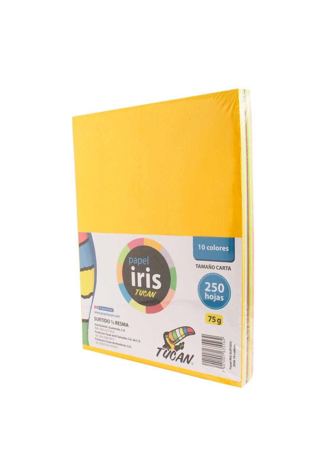 Papel Iris Surtido Tamaño Carta 250 Hojas 10 Colores