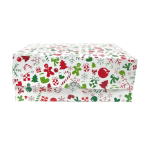 Caja Regalo Navideña Armable 2 PZ Blanca Grande 23 x 35 x 6 CM