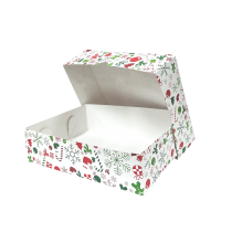 Caja Regalo Navideña Armable 2 PZ Blanca Mediana 17 x 29 x 7 CM