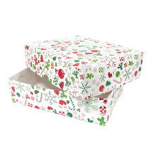 Caja Regalo Navideña Armable 2 PZ Blanca Pequeña 17 x 23 x 6 CM