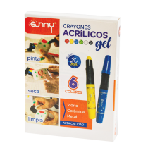 Crayon Acrílico 6 Colores Sunny