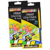 Crayón De Madera Doble Punta 24 Colores