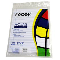 Hoja Bond Doble Línea Carta Bolsa Plástica 100 Hojas