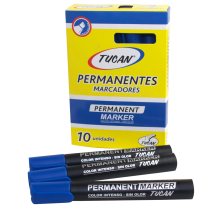 Marcador Permanente Biselado Azul (Unidad)