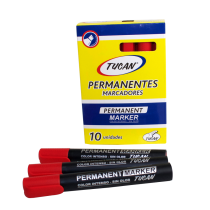 Marcador Permanente Biselado Rojo (Unidad)