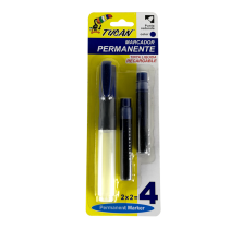 Marcador Permanente Cartucho Doble Redondo Azul