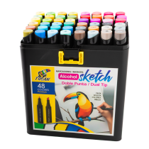 Marcadores de Alcohol Sketch Doble Punta 48 Colores