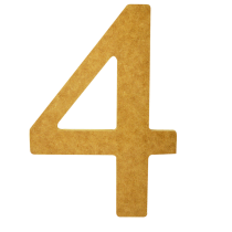 Número 4 Madera MDF