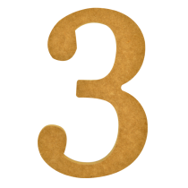 Número 3 Madera MDF