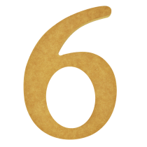 Número 6 Madera MDF