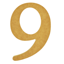 Número 9 madera MDF