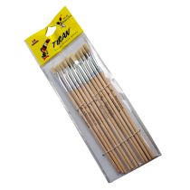 Pincel Cerda Blanca Plana # 6 Docena