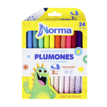 Plumones Norma Lavables 24 Colores