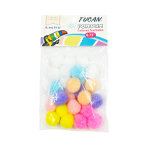Pom Pom 0.75" x 25 Piezas Colores Surtidos Pastel