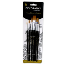 Pincel Mixto Taklon Decorativa 6 Unidades