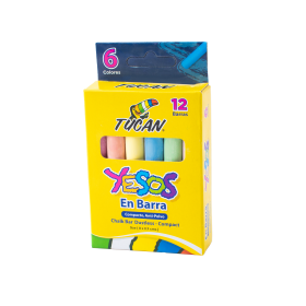 Yeso En Barra 12 Unidades Colores Surtidos
