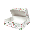 Caja Regalo Navideña Armable 2 PZ Blanca Mediana 17 x 29 x 7 CM