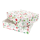 Caja Regalo Navideña Armable 2 PZ Blanca Pequeña 17 x 23 x 6 CM