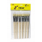 Pincel Cerda Blanca Plana # 8 Docena